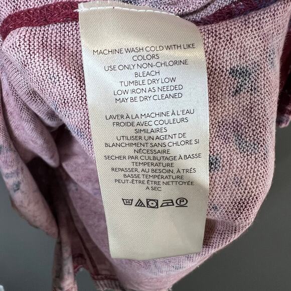 NWOT Free People "You and Me" Slouchy Burgundy Red Floral Oversized Top size M - Picture 4 of 8